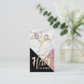 Hair Stylist Gold Schere Moderner Marmorsaal Visitenkarte (Stehend Vorderseite)