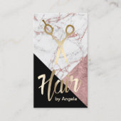 Hair Stylist Gold Schere Moderner Marmorsaal Visitenkarte (Vorderseite)