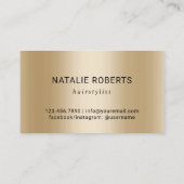 Hair Stylist Gold Schissor Eleganter Script Salon Visitenkarte (Rückseite)