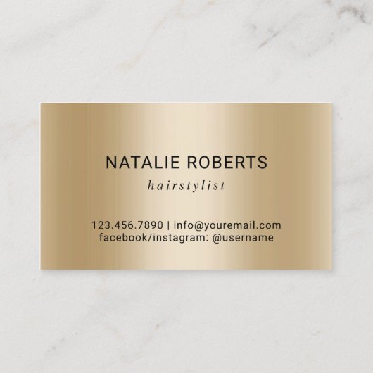 Hair Stylist Gold Schissor Eleganter Script Salon Visitenkarte (Rückseite)