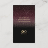 Hair Stylist Gold Scissor Burgundy Red Black Ombre Visitenkarte (Rückseite)