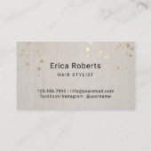 Hair Stylist Gold Scissor Typografie Elegante Line Visitenkarte (Rückseite)