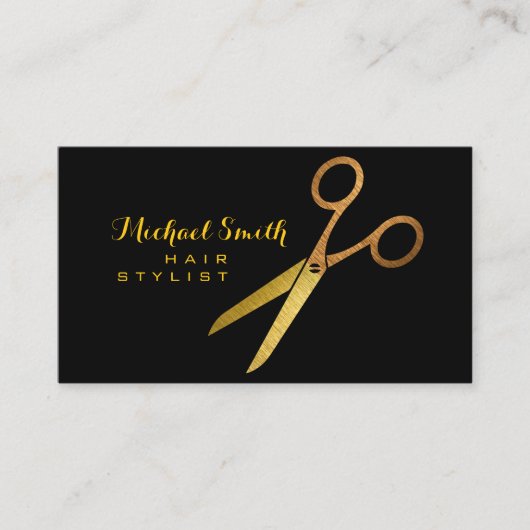 Hair Stylist Gold Scissors #2 Visitenkarte (Vorderseite)
