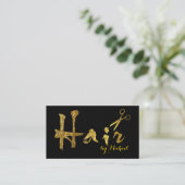 Hair Stylist Gold Scissors Script Termin #5 (Stehend Vorderseite)