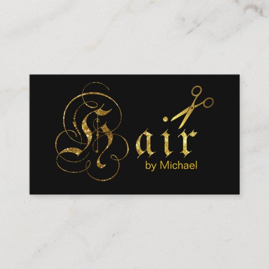 Hair Stylist Gold Scissors Script Termin #6 (Vorderseite)