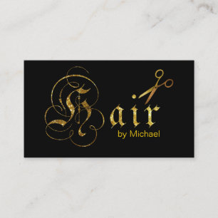 Hair Stylist Gold Scissors Script Termin #7