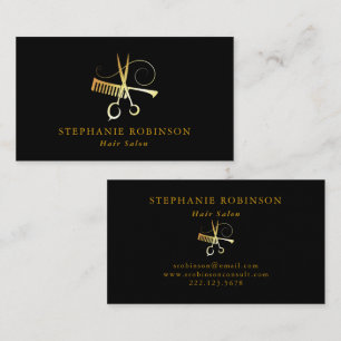 Hair Stylist Gold Script Barber Custom Visitenkarte