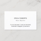 Hair Stylist Gold Script Modern Black Floral Visitenkarte (Rückseite)