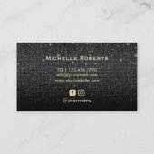 Hair Stylist Gold Typografie Moderner Schwarzer Gl Visitenkarte (Rückseite)