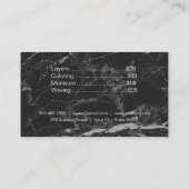 Hair Stylist | Golden Shears Comb | Schwarzer Marm Visitenkarte (Rückseite)