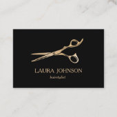 Hair Stylist GoldGlitter Scheren Visitenkarte (Vorderseite)