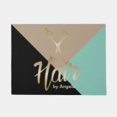 Hair Stylist | Goldschere Moderner Friseursalon Fußmatte (Vorderseite)