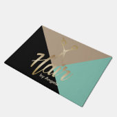 Hair Stylist | Goldschere Moderner Friseursalon Fußmatte (Schrägansicht)