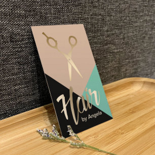 Hair Stylist   Goldschere Moderner Friseursalon Visitenkarte