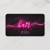 Hair Stylist Hairstylist Neon Pink Script Visitenkarte (Vorderseite)