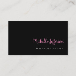 Hair Stylist Handwtitten Script Gray Pink Trendy Visitenkarte