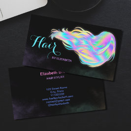 Hair Stylist Holographic Glitzer Glow Beauty Salon Visitenkarte