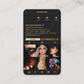 Hair Stylist Instagram Black Modern Visitenkarte (Vorderseite)