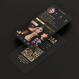 Hair Stylist Instagram Black Modern Visitenkarte