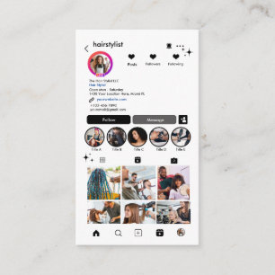 Hair Stylist Instagram Black   Scan zum Verbinden  Visitenkarte