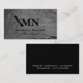 Hair Stylist | Kammerschere | Monogramm Visitenkarte (Vorne/Hinten)