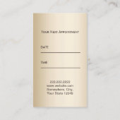 Hair Stylist Leopard Print Gold Strip Ernennung Terminkarte (Rückseite)