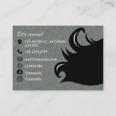 Hair Stylist Long Black Hair Visitenkarte (Rückseite)
