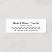 Hair Stylist Loyalty Punch Card Mini Visitenkarte (Rückseite)