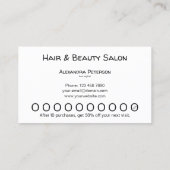 Hair Stylist Loyalty Punch Card Visitenkarte (Rückseite)