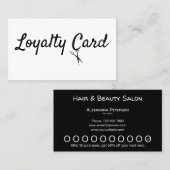 Hair Stylist Loyalty Punch Card Visitenkarte (Vorne/Hinten)