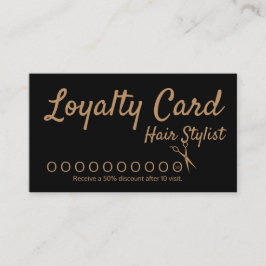 Hair Stylist Loyalty Punch Card Visitenkarte