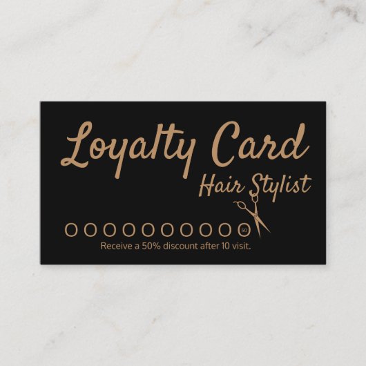 Hair Stylist Loyalty Punch Card Visitenkarte (Vorderseite)