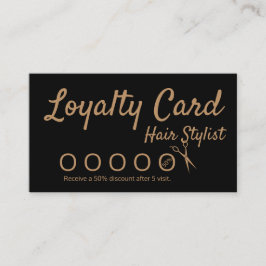 Hair Stylist Loyalty Punch Card Visitenkarte