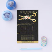 Hair Stylist Luxury Gold Scheren schwarz Damask Flyer (Einzeln)