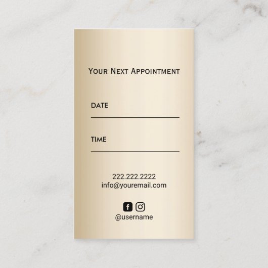 Hair Stylist Makeup Artist Leopard Ernennung Terminkarte (Rückseite)