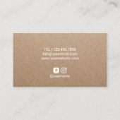 Hair Stylist Makeup Artist Rustic Floral Kraft Visitenkarte (Rückseite)