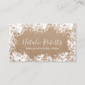 Hair Stylist Makeup Artist Rustic Floral Kraft Visitenkarte (Vorderseite)