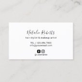 Hair Stylist Makeup Artist Stilvolle Handgemälde G Visitenkarte (Rückseite)