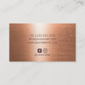 Hair Stylist Makeup Artist Stilvolle Kupferstreife Visitenkarte (Rückseite)