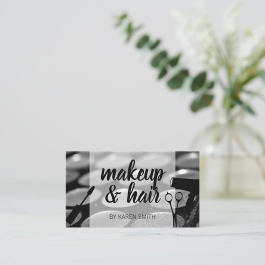 Hair Stylist | Makeup Artist Terminkarte (Stehend Vorderseite)