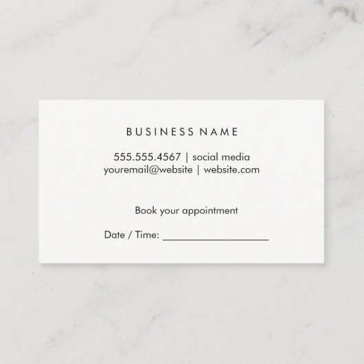 Hair Stylist | Makeup Artist Terminkarte (Rückseite)