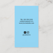 Hair Stylist Mandala Blume Scissor Baby Blue Visitenkarte (Rückseite)