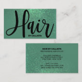 Hair Stylist Mermaid Aquamariner Glitzer Typografi Visitenkarte (Vorne/Hinten)