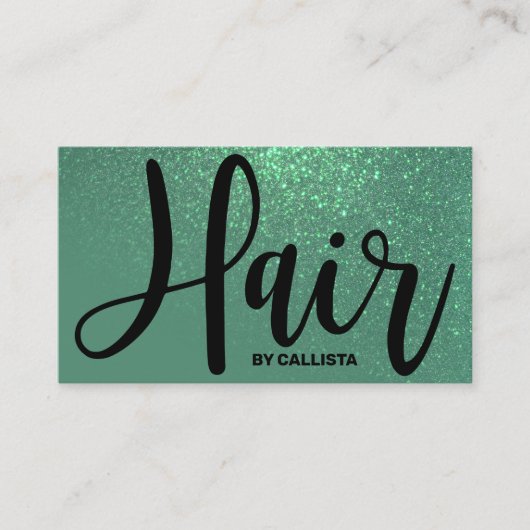 Hair Stylist Mermaid Aquamariner Glitzer Typografi Visitenkarte (Vorderseite)