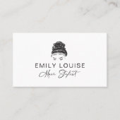Hair Stylist Minimalist Black White Business Card Visitenkarte (Vorderseite)