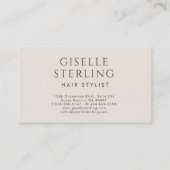 Hair Stylist Minimalist Luxury Neutral Modern Visitenkarte (Vorderseite)