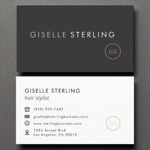 Hair Stylist Minimalistisch Luxury Black Visitenkarte