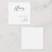 Hair Stylist Modern Minimalist Elegant Plain Quadratische Visitenkarte (Vorne/Hinten)
