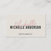 Hair Stylist Modern Neutral and Pink QR Code Visitenkarte (Vorderseite)