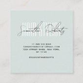 Hair stylist modern typography script blue quadratische visitenkarte (Rückseite)